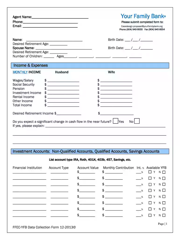 family banking form Preview on Page 1