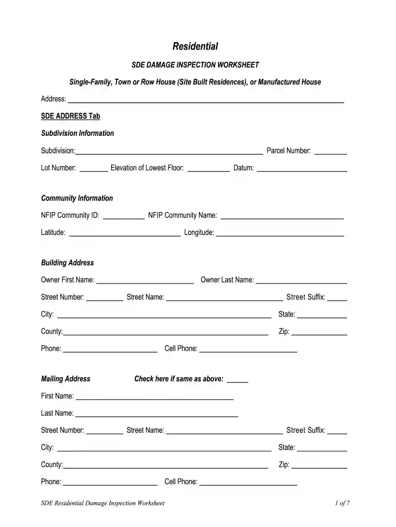inspection worksheet Preview on Page 1