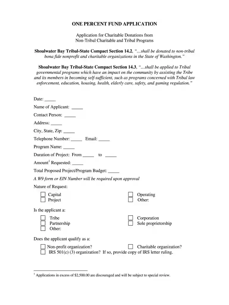 percent fund application Preview on Page 1