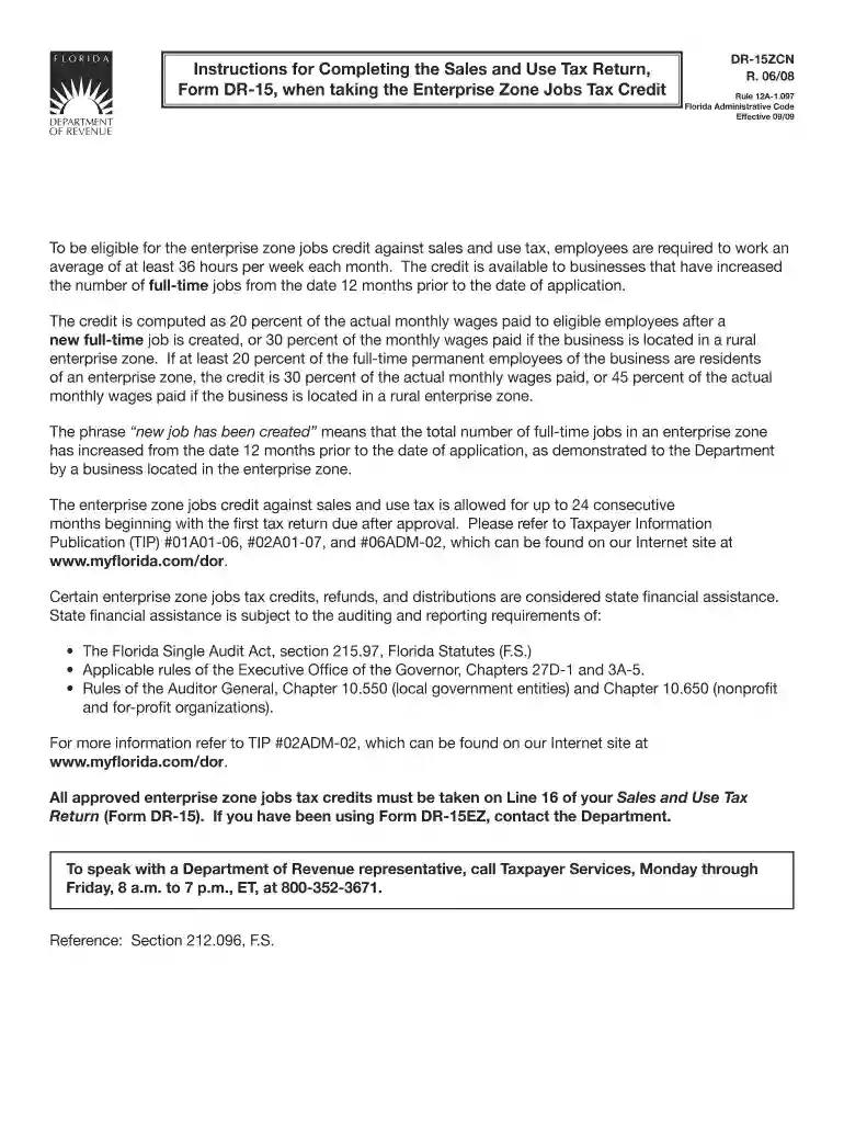 florida instructions sales form Preview on Page 1