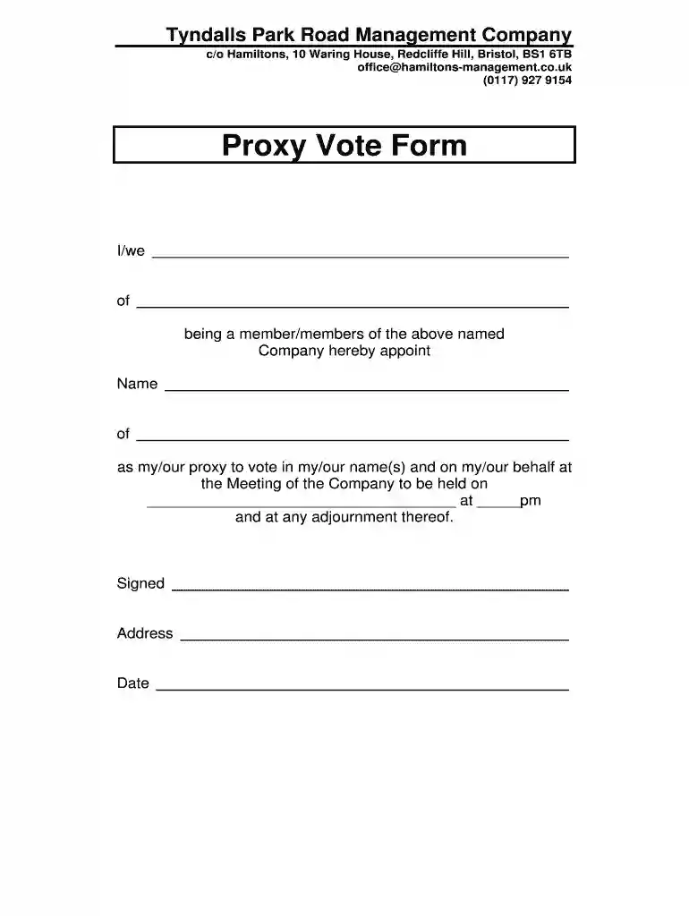 proxy vote form pdf Preview on Page 1