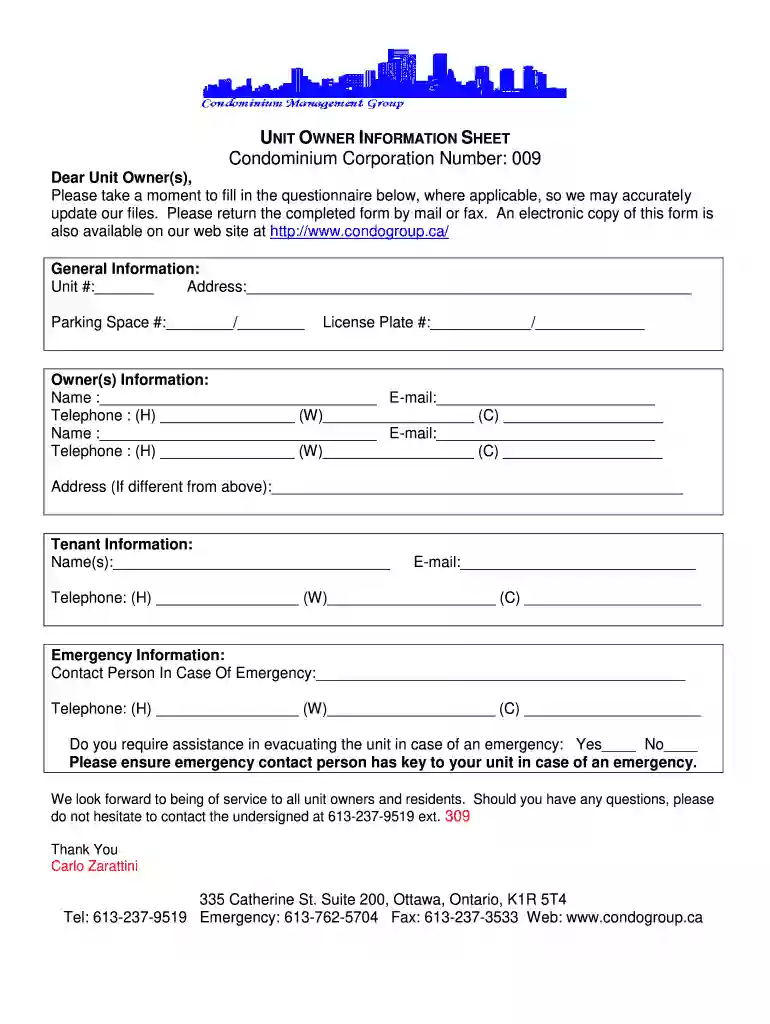 unit form Preview on Page 1