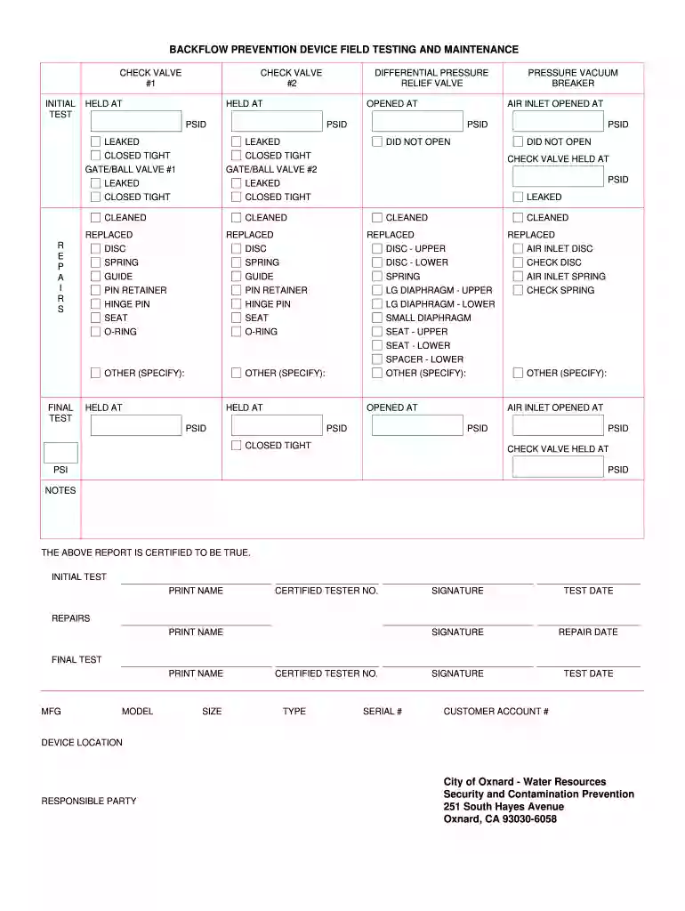 backflow prevention oxnard Preview on Page 1