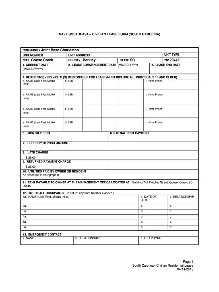 Civilian bLease Agreementb - Balfour Beatty Communities Preview on Page 1