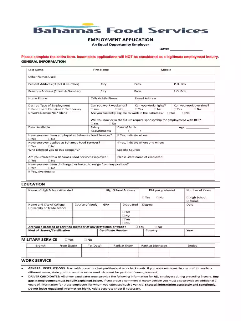 bahamas food services careers Preview on Page 1