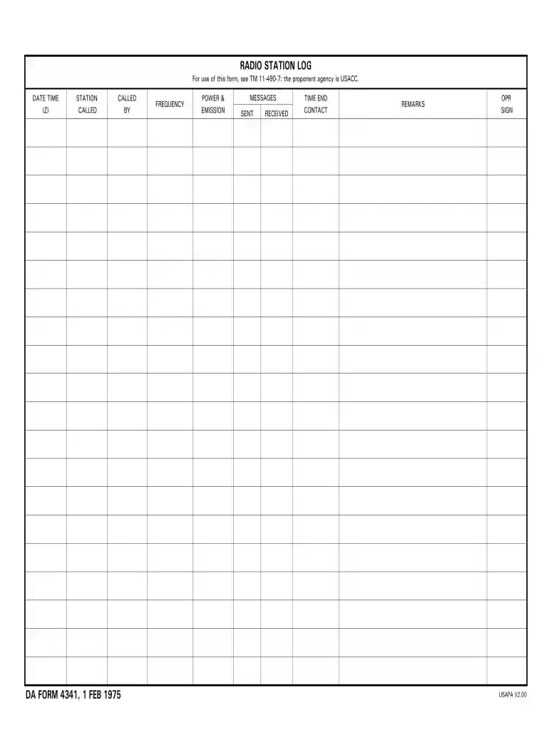 da form 4341 Preview on Page 1