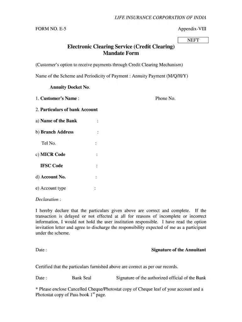 e5 form Preview on Page 1