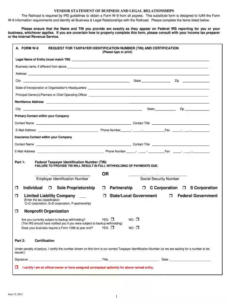 vendor statement business Preview on Page 1