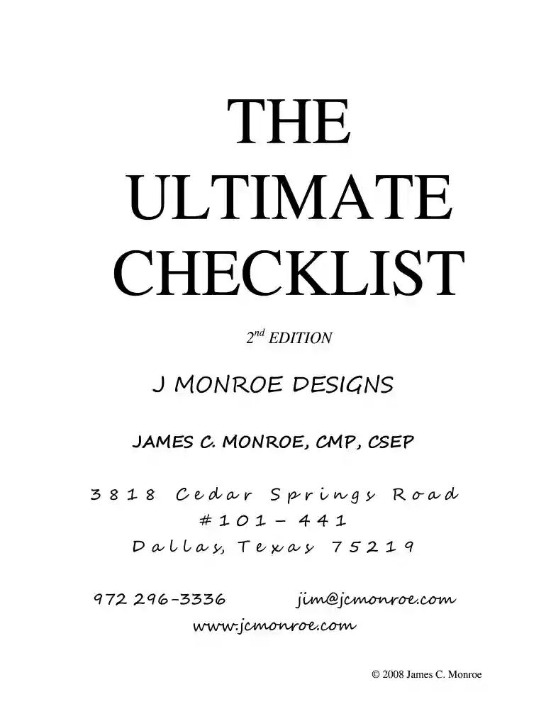the ultimate checklist james monroe form Preview on Page 1