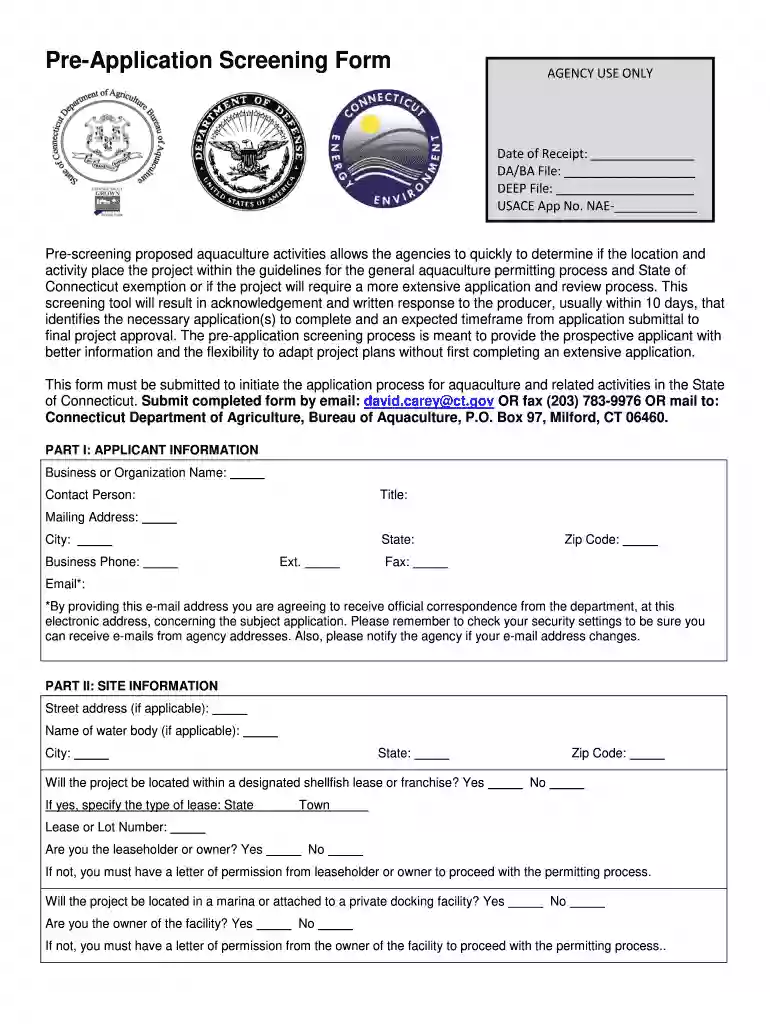 pre screening form 2024 Preview on Page 1