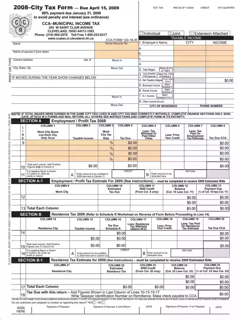 cca tax forms Preview on Page 1