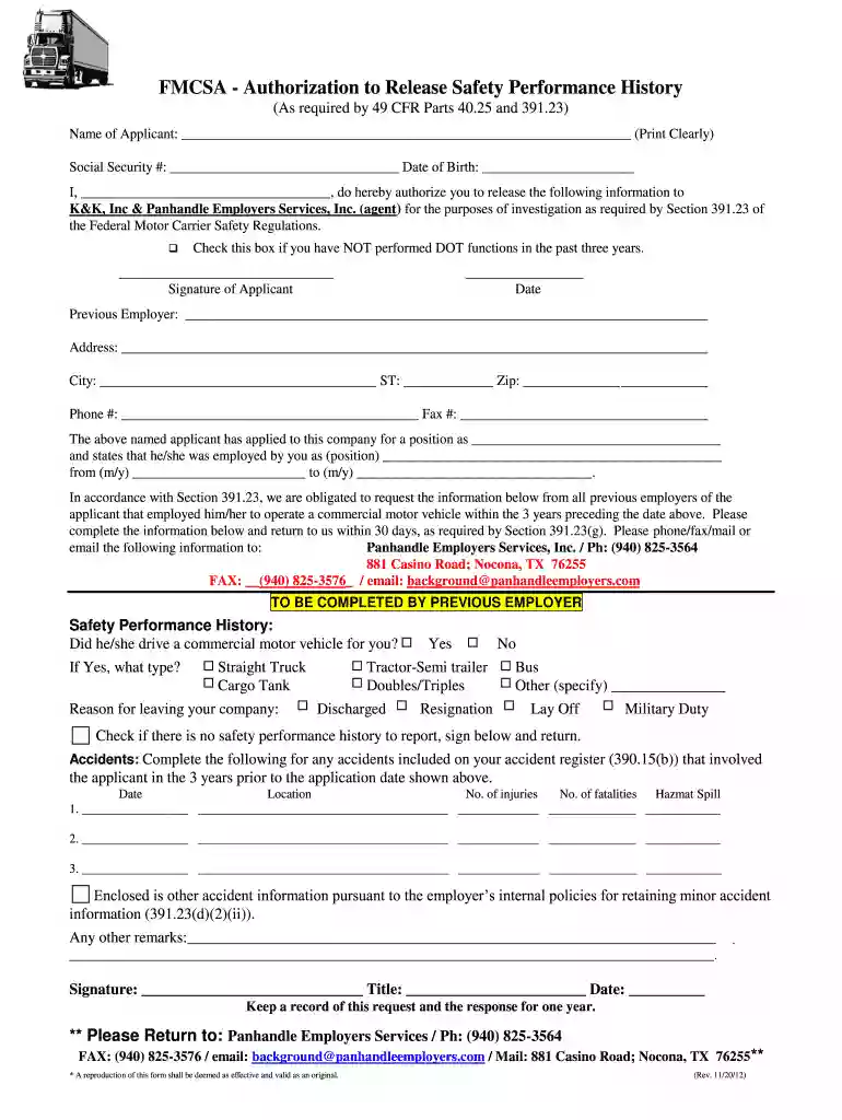 fmcsa verification signed release Preview on Page 1