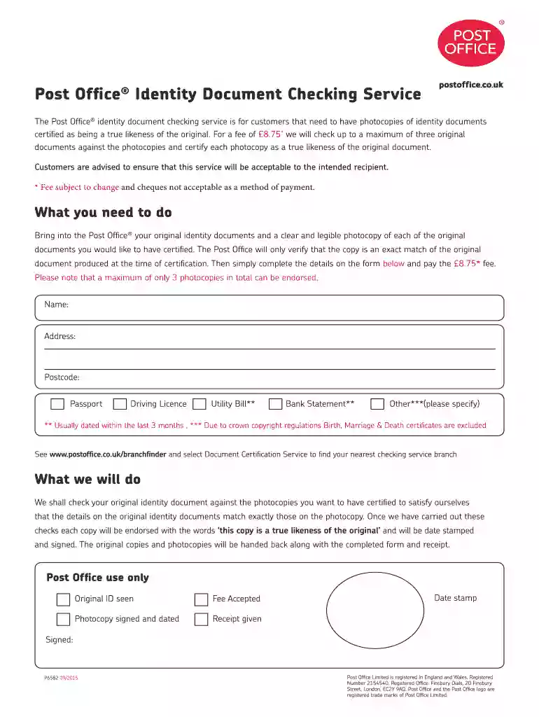 post office documents Preview on Page 1