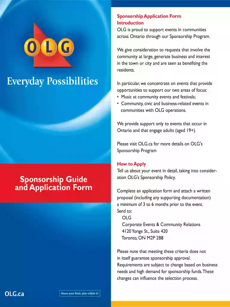 sponsorship application form online Preview on Page 1