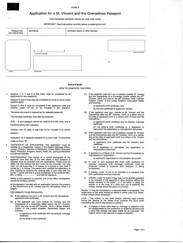 st vincent and the grenadines passport renewal fee Preview on Page 1