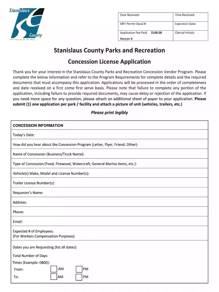 concession license Preview on Page 1