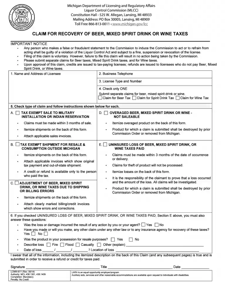 lcmw 811 2014-2019 form Preview on Page 1