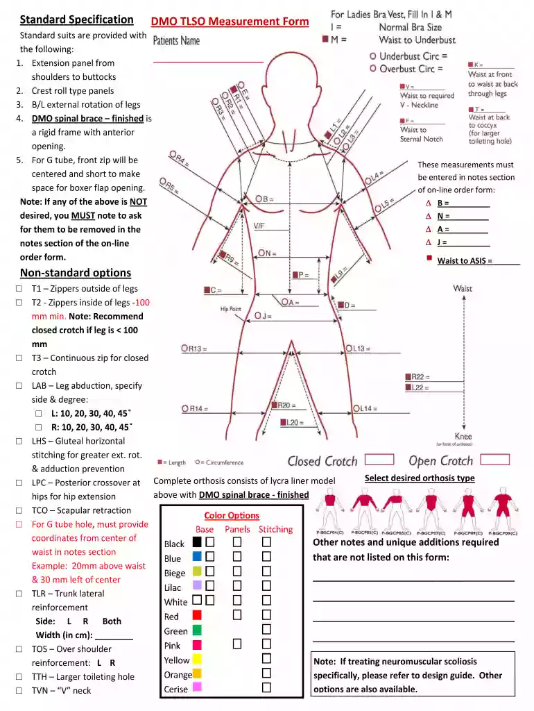 dmo measurement form Preview on Page 1