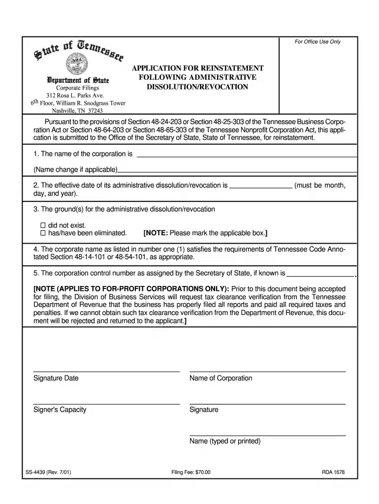 tn ss 4439 form Preview on Page 1