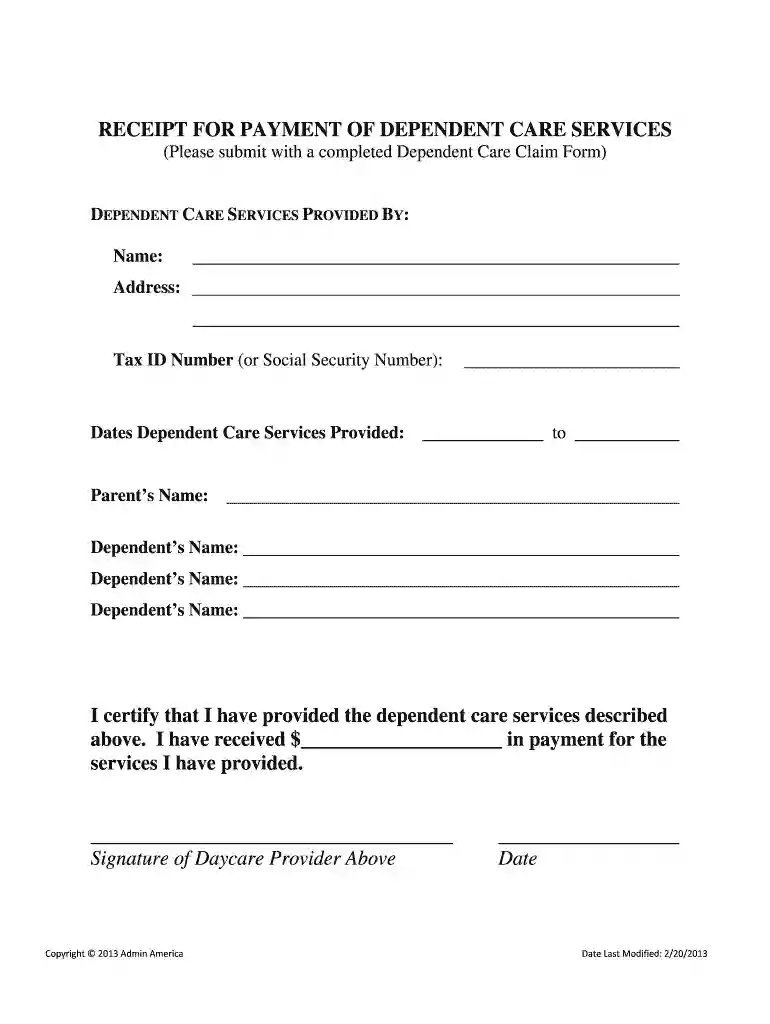 fsa receipt template Preview on Page 1