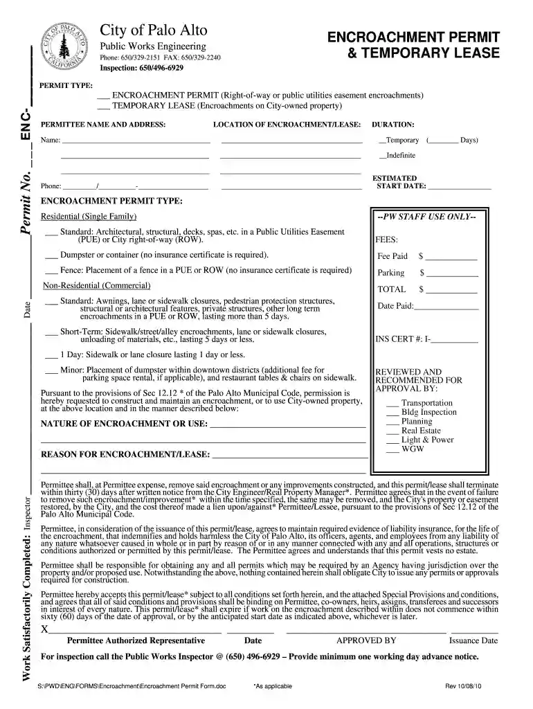 ladwp encroachment permit Preview on Page 1