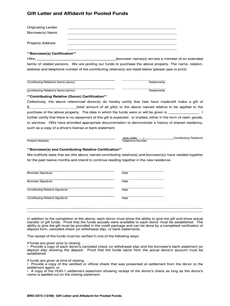 sample gift letter to family member Preview on Page 1