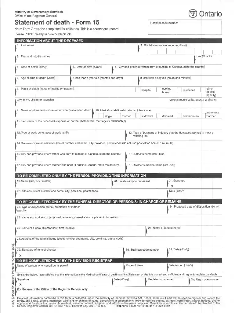 death certificate newfoundland Preview on Page 1