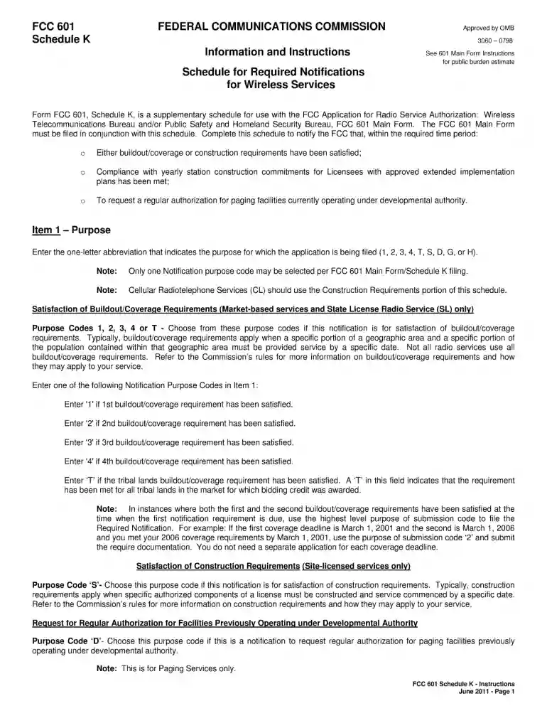 k fcc 2011 form Preview on Page 1