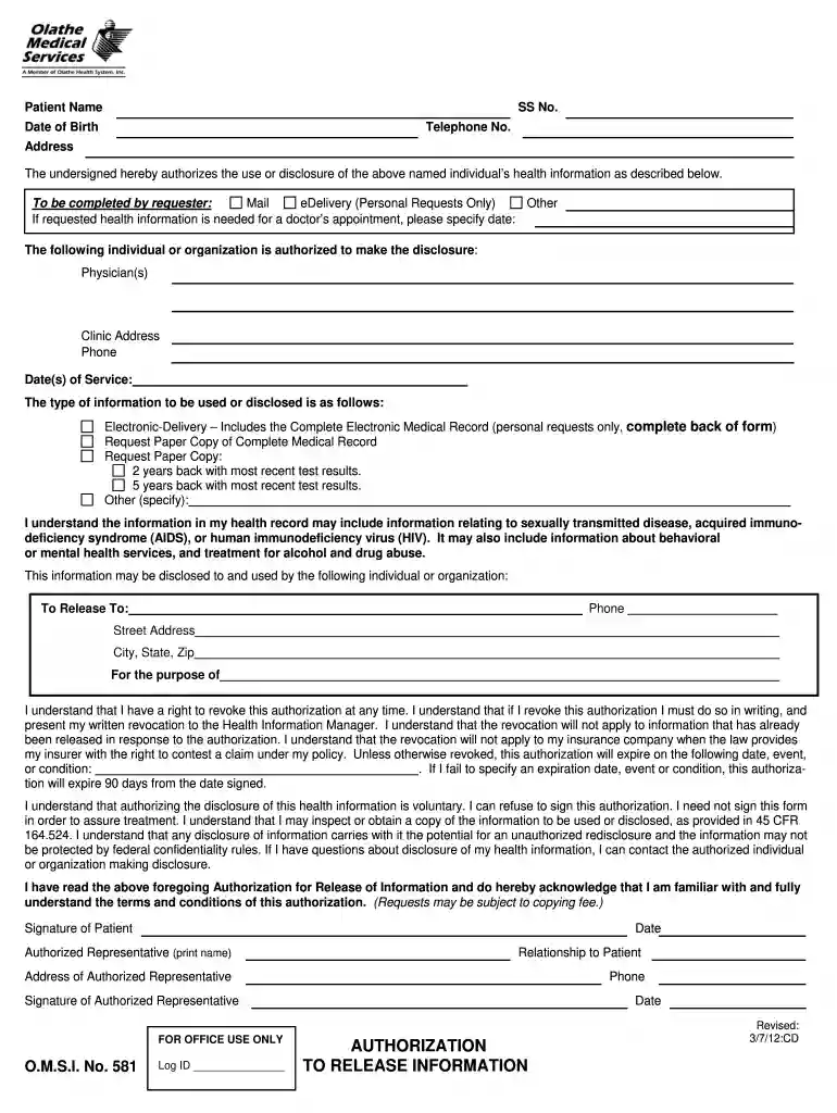 omsi 581 form Preview on Page 1