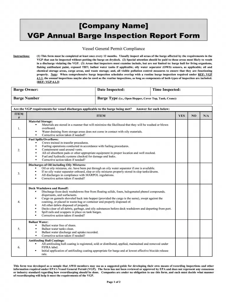 barge inspection Preview on Page 1
