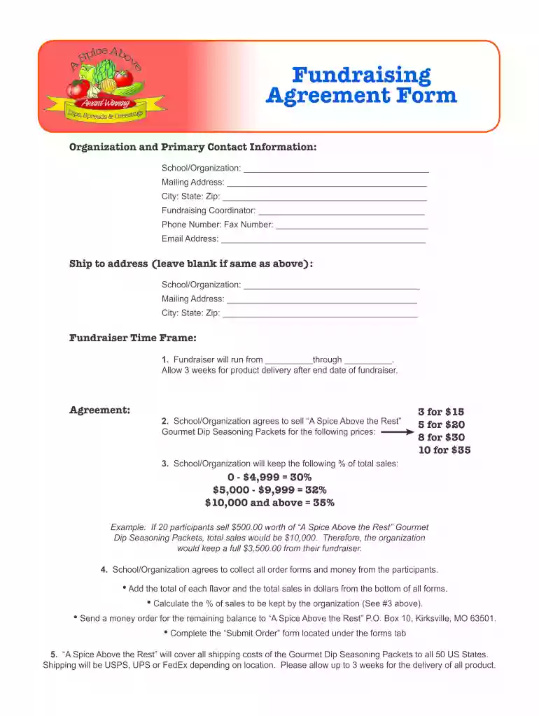 fundraising agreement Preview on Page 1