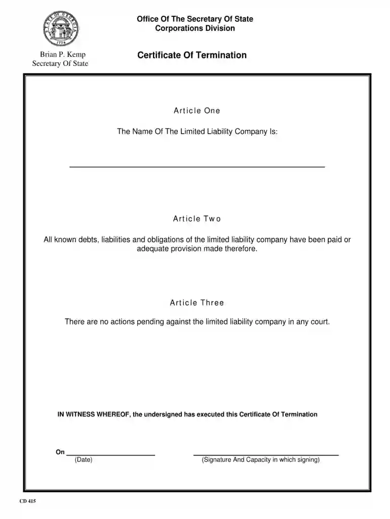 georgia separation notice Preview on Page 1
