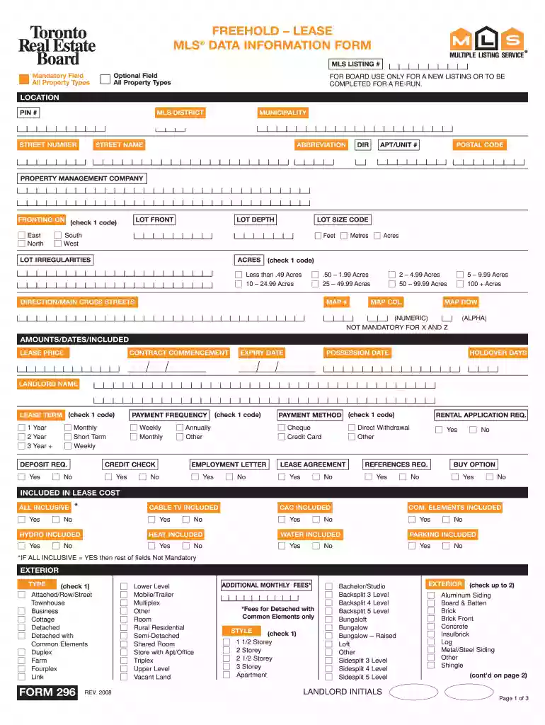 mls form Preview on Page 1