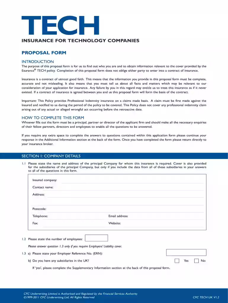 cfc proposal forms Preview on Page 1