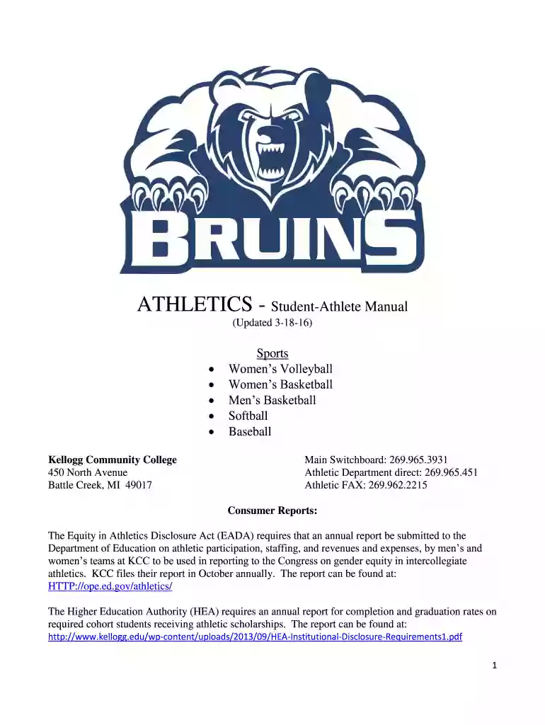 ATHLETICS - Student-Athlete Manual - kelloggedu Preview on Page 1