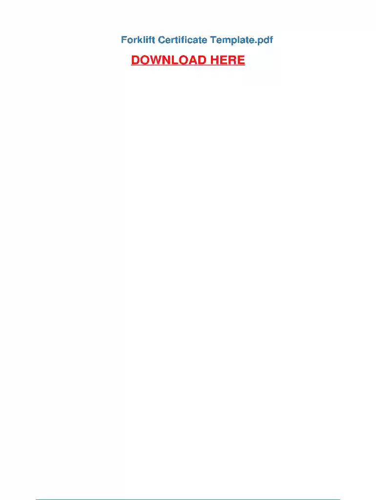 free forklift certification card template word Preview on Page 1