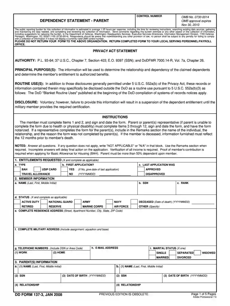 137 form Preview on Page 1
