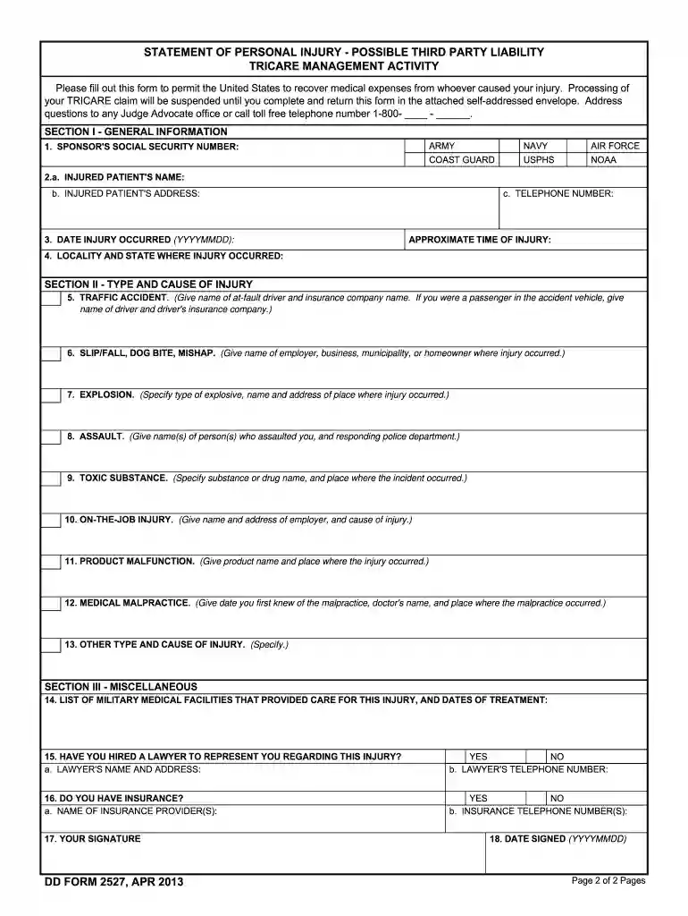 dd form 2527 fillable Preview on Page 1
