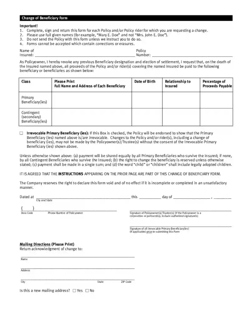 mutual of omaha beneficiary form Preview on Page 1