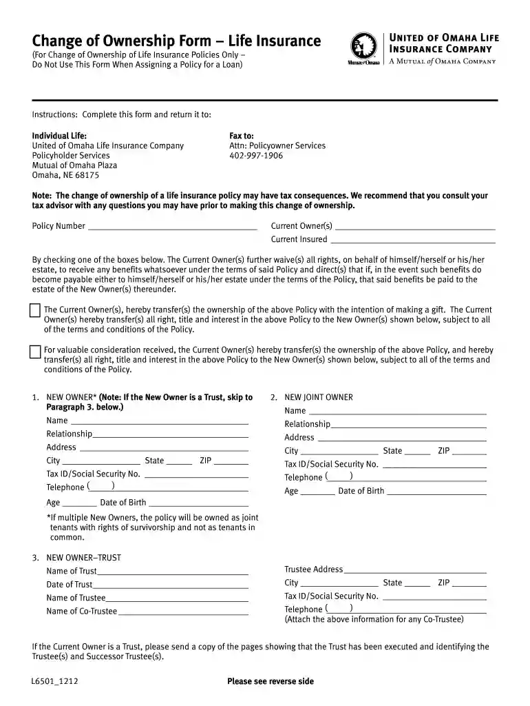 omaha life insurance form Preview on Page 1