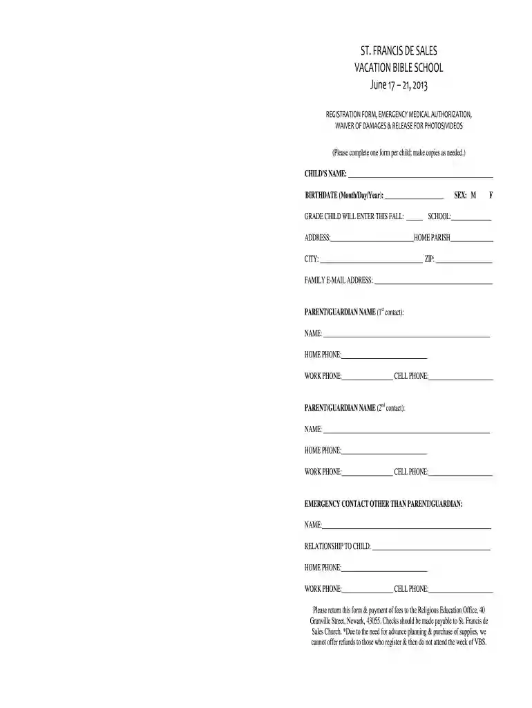 vbs invitation template Preview on Page 1