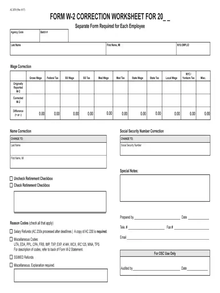 what is a corrected w2 Preview on Page 1