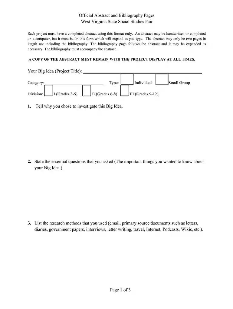 bibliography pages form template Preview on Page 1
