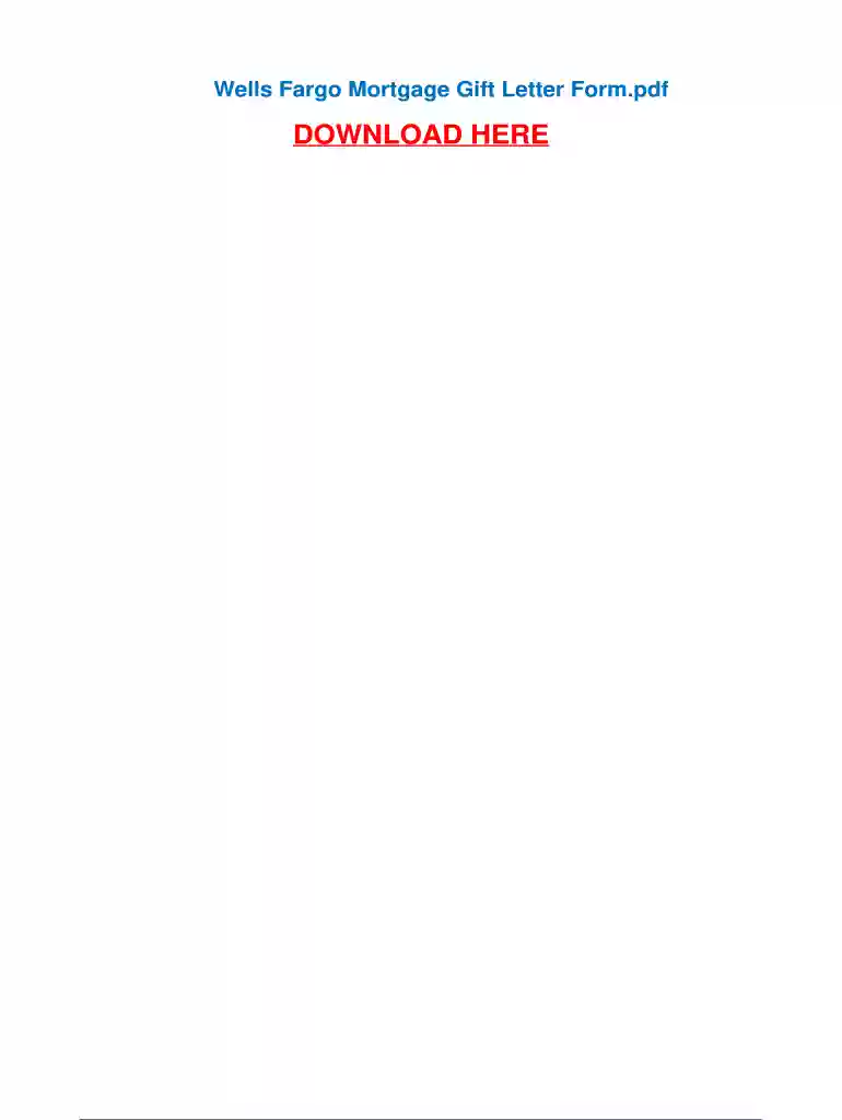 wells fargo gift letter Preview on Page 1
