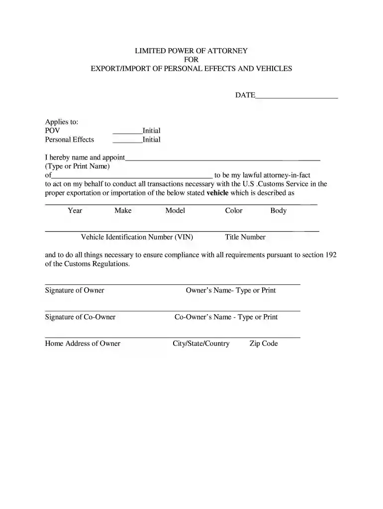 power of attorney to get car out of impound Preview on Page 1