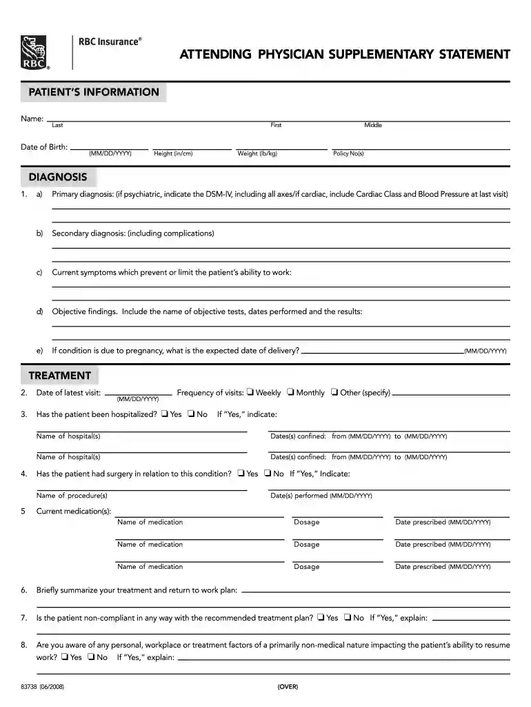 insurance attending supplementary statement Preview on Page 1