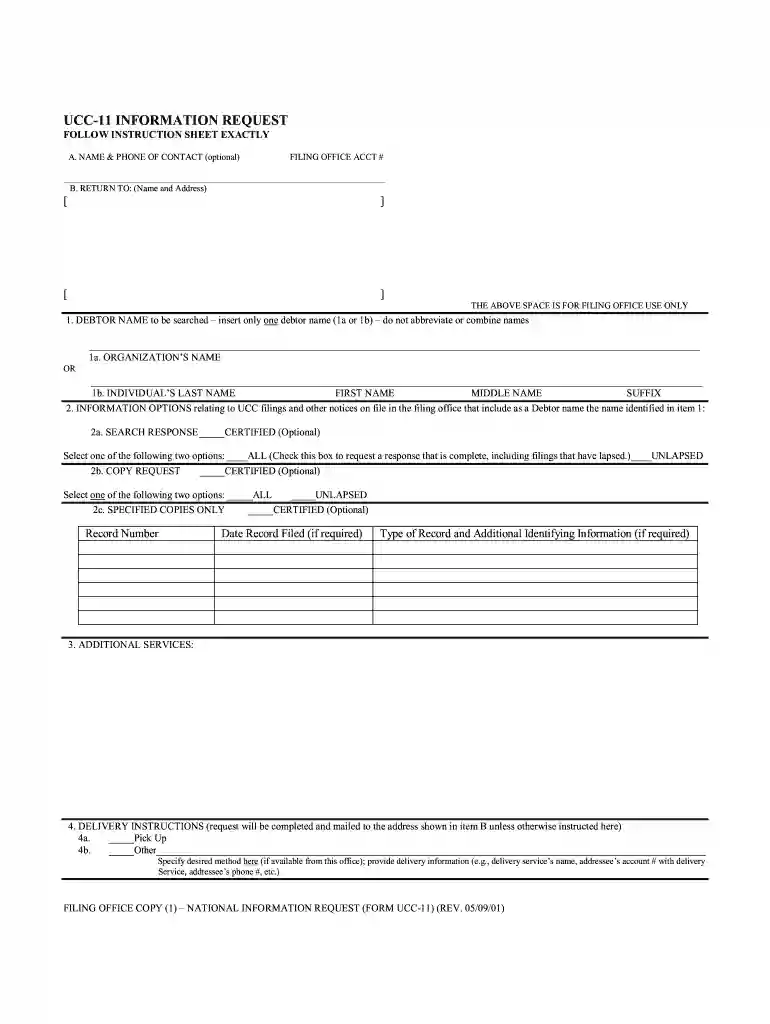 ucc 11 form Preview on Page 1