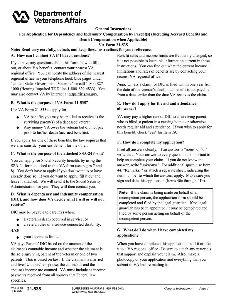 va form 21p 535 Preview on Page 1