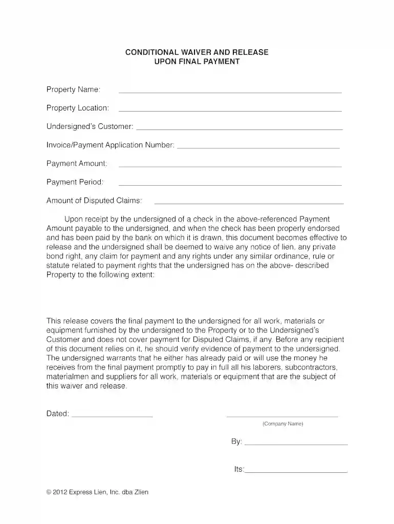 lien release form nevada Preview on Page 1