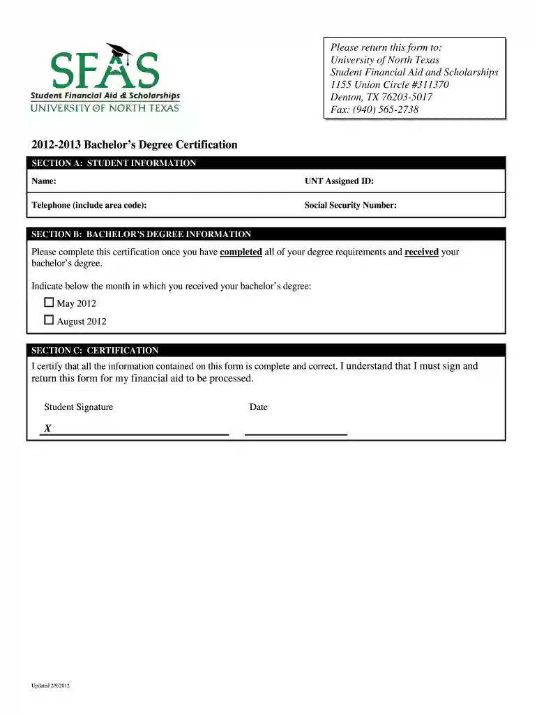 2012-2013 Bachelors Degree Certification Preview on Page 1
